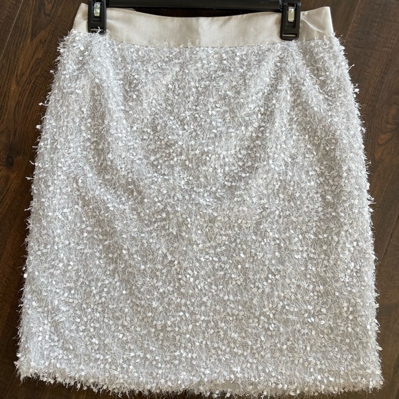 J. McLaughlin Dresses & Skirts - J MCLAUGHLIN Felix Textured Silver Grey Snowflake Jacquard Lined Skirt‎ Size 4